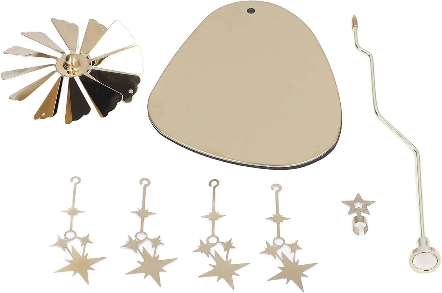 Aromatherapy Wind Chime Candle Holder, Romantic European Style Stainless Steel Rotary Candle Holder, Christmas Spinning Candle Holder Home Decor Gifts, Spinning Candleholder (Gold Star (No Candle Cup)) image number 3