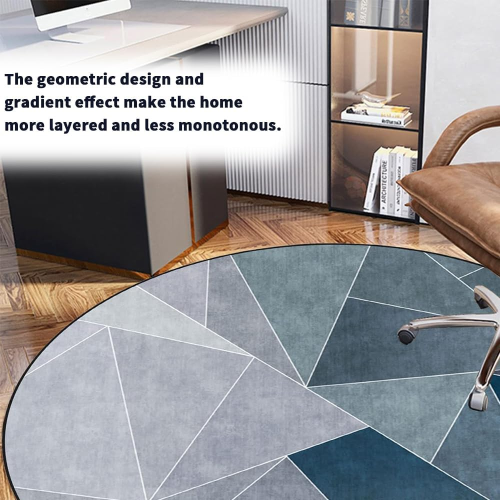 TOMVAES Office Chair Mat for Carpet/Hardwood Floors,120X120Cm Anti-Slip Desk Chair Mat, Highly Quality Computer Chair Mat for Rolling Chair, Multi-Purpose Floor Protector for Home Office (Blue) image number 5