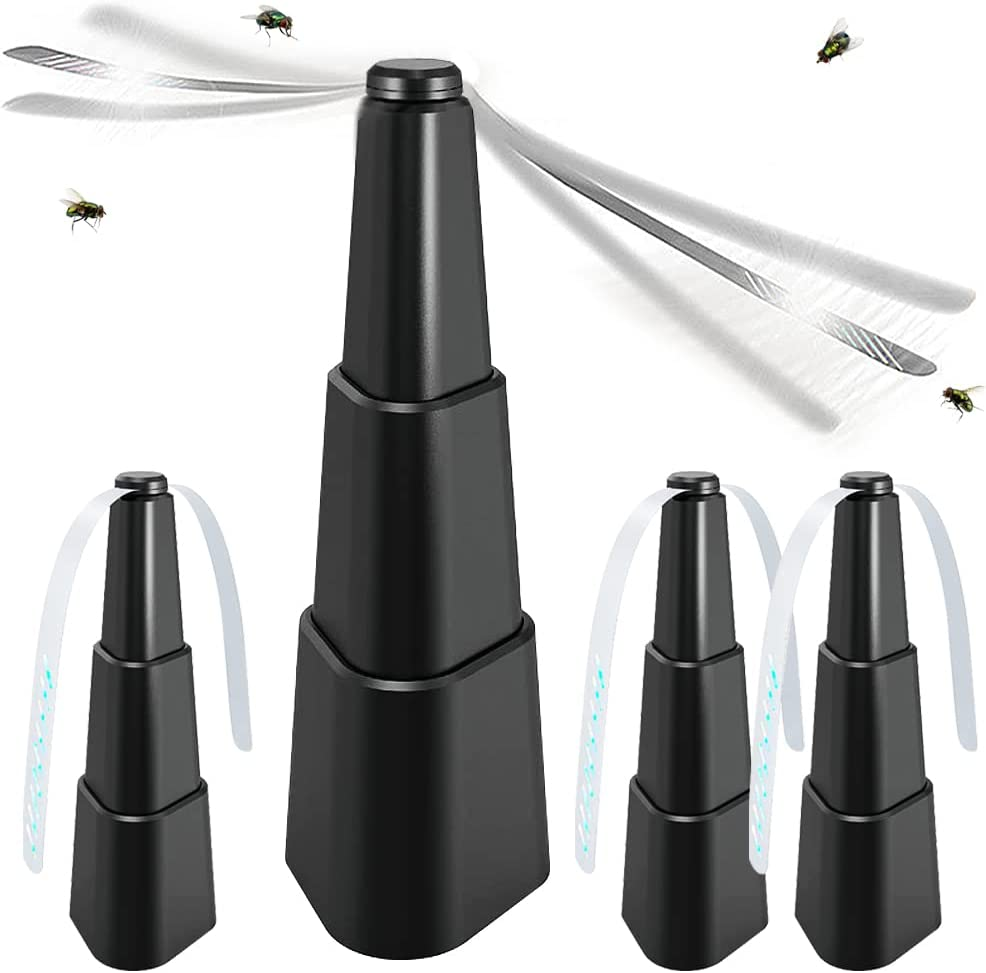 4 Pack Fly Repellent Fan for Tables, Insects Repellent Fly Fan with Holographic Blades, Portable Table Fly Fan for Outdoor Indoor Keep Flies Away image number 3