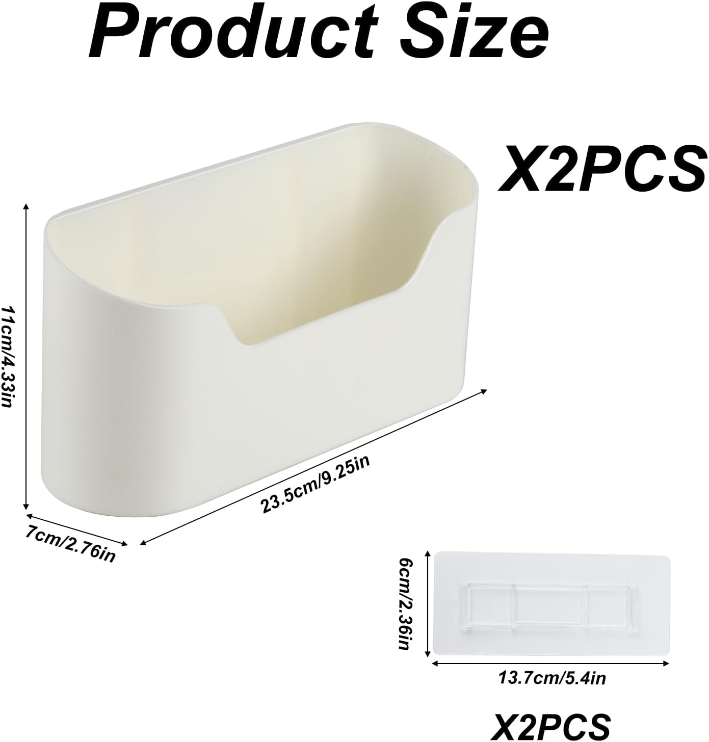 2 Pcs Wall Mounted Cabinet Door Storage Boxes - Bathroom & Kitchen Organiser for Fridge, Sink & Cupboard image number 2