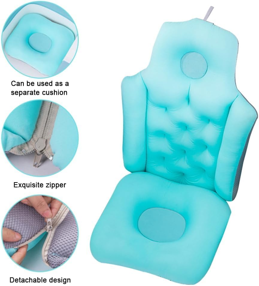 Full Body Bath Cushion Bath Pillow, Non-Slip Portable Bath Cushion, Bathtub Cushion Bathtub Seat Backrest for Head Neck Shoulder Back Support, Spa Pillow Mat for Bathtub, 74 * 35CM image number 3
