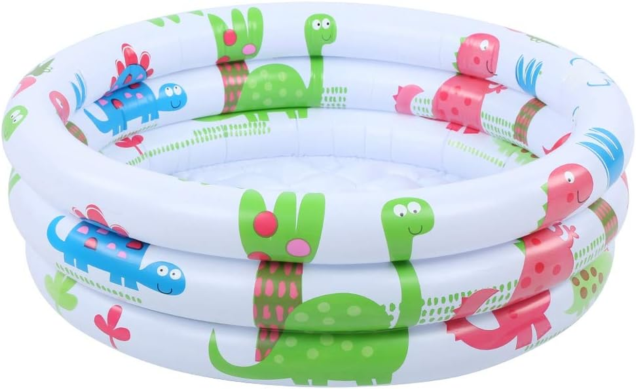 Akozon round Inflatable Baby, Swimming Pool Portable Small Number Dies Toddlers Kiddie Pools Stamps and Children Little Pump Cartoon Dinosaur Indoor Outdoor for Kids Girl Boy image number 3