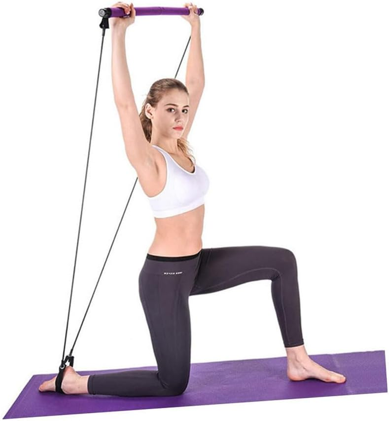 Portable Pilates Bar Kit with Resistance Bands &ndash; Full Body Toning Yoga Bar with Foot Loops, Multi-Function Home Gym Equipment for Strength Training, Stretching, Yoga & Fitness Workouts image number 3