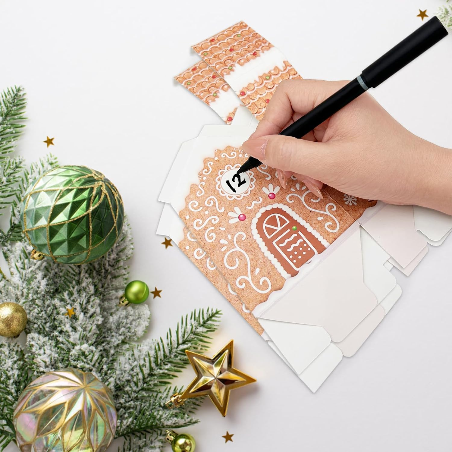 Christmas Advent Calendars 2024, Cardboard Treasure Boxes with 1-24 Number Stickers Christmas Countdown Calendar for Kids Xmas Holiday Chrismas Decorations image number 2