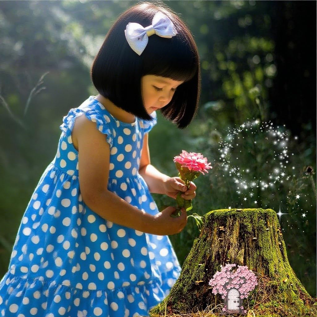 1 Pcs Enchanted Fairy Door for Garden - Whimsical Gnome Door Miniature, Magical Tree Trunk Decor, Adorable Fairy House Accessories & Garden Ornaments image number 5