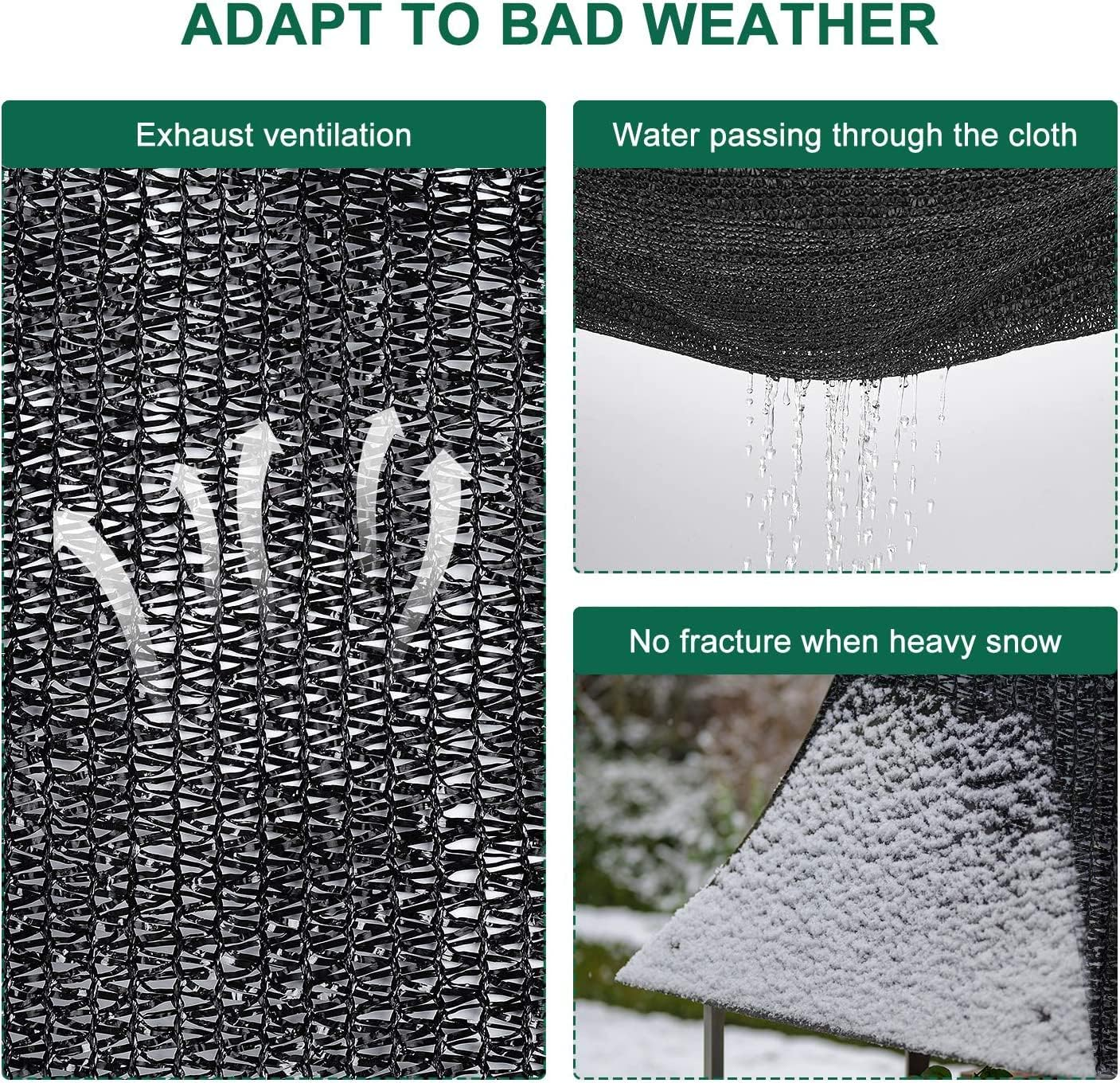 LATERN 40% Shade Cloth with Grommets, 2M X 3M Garden Mesh Shade Tarp HDPE Sun Shade Net UV Resistant Netting for Greenhouse Cover Patio Plant Flower Chicken Coop Carport image number 3