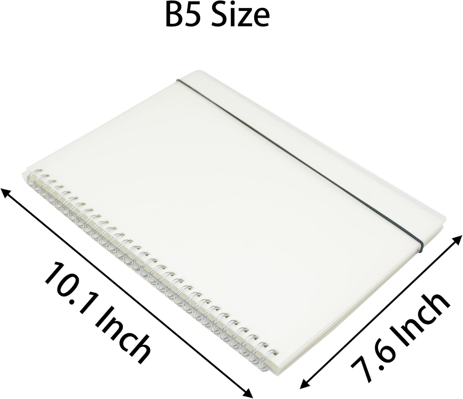 Yansanido Spiral Notebook, 4 Pcs 10.1 Inch X 7.6 Inch B5 Thick Plastic Translucent Frosting Hardcover Dot Paper 80 Sheets -160 Pages Journals for Study and Notes (B5 7.3"X 10"-Dot Grid 4Pcs) - A6 2.5"X5.5"-Blank 2Pcs image number 3