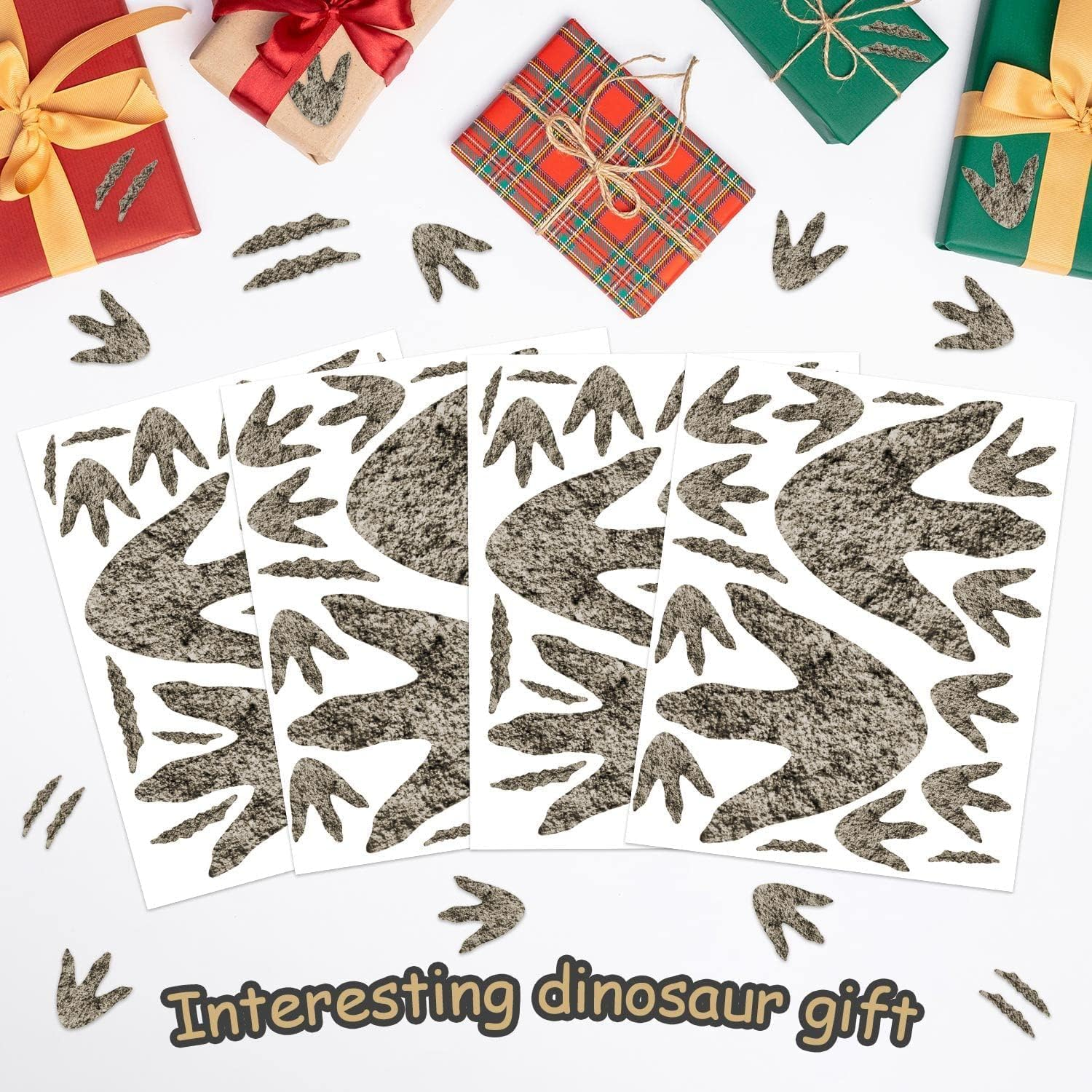 90 Pcs Dinosaur Footprints for Floor Dinosaur Decor, Realistic Footprints Wall Decals for Kids Classroom Party Decoration School Playroom Baby Nursery Bedroom Home（3 Sizes image number 3