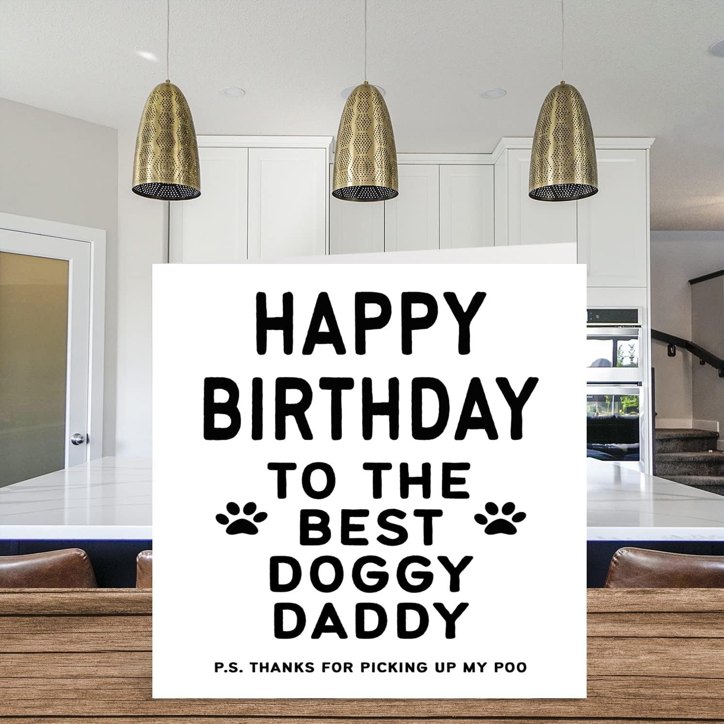 Birthday Cards for Dad from the Dog - Best Dog Daddy - Dog Birthday Card from Dog for Dad, Funny Dog Dad Gifts, 145Mm X 145Mm Joke Happy Birthday Greeting Cards for Daddy Papa - Mommy image number 5