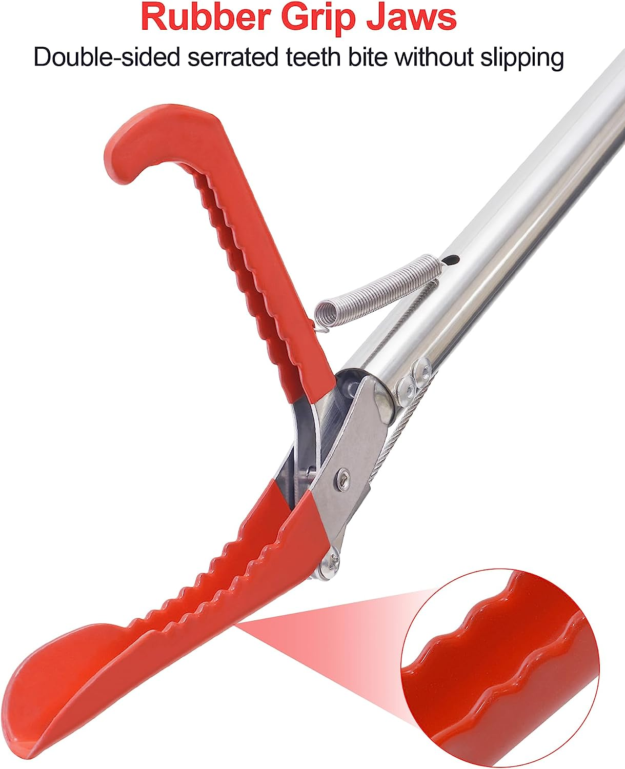 ZOTO 47" Snake Grabber Tool, Collapsible Snake Catcher Tongs, Professional Reptile Grabber Rattle Wide Jaw Handling Tool with Lock for Rattlesnake image number 3