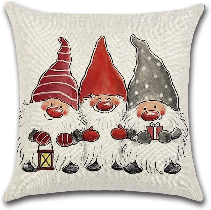 Christmas Theme Decoration - Throw Pillow Case Cushion Cover Linen Home 18X18In - Christmas image number 2