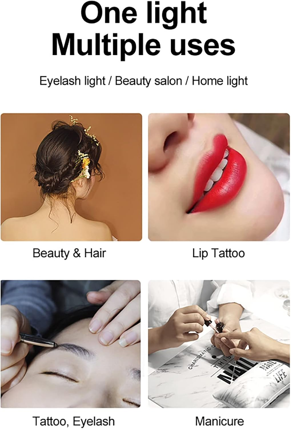 Lash Light Half Ring Light with Phone Holder - LED Floor Lighting for Eyelash Extensions, Beauty, Skincare, Eyelash, Eyebrows