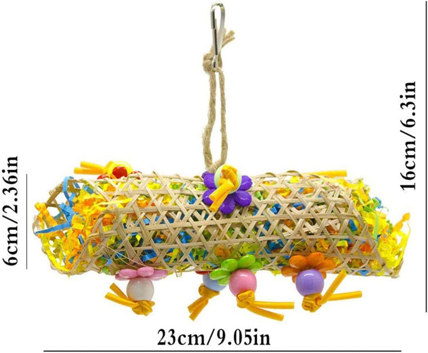 Bird Chewing and Foraging Shredder Toy - 3 PCS Colorful Hanging Toys for Parrots, Macaws, Parakeets, Cockatiel, Budgie, Finches and Lovebirds - Pet Bird Cage Accessories image number 2