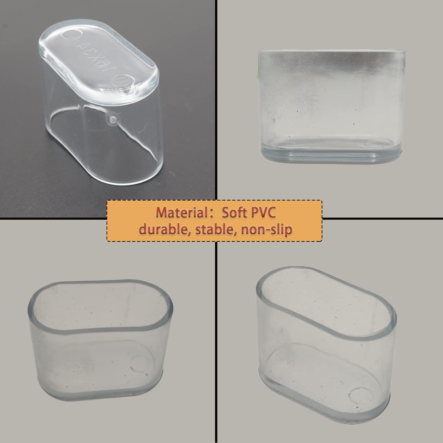 12Pcs Oval Outdoor Chair Leg Caps, Plastic Chair Legs Cover Floor Protectors, 16X34 Mm Chairs Tables Leg Furniture Feet Covers for Hardwood Floors and Outdoor Patio Set image number 3