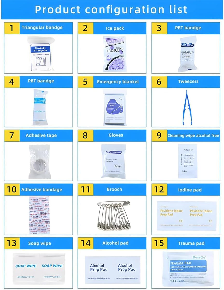 AIMALL Comprehensive Pet First Aid Kit, Cat and Dog Emergency Wound Treatment Pack, 101-Piece Set, Durable EVA and Oxford Fabric Case, Red image number 1