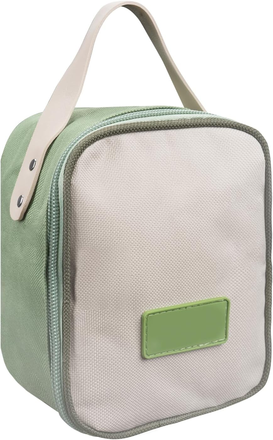 Linkidea Insulated Food Jar Bag, Thermal Snack Bag, Lunch Cooler Bags for Food Jar, Suitable for Office Work, Outdoor Picnics, Compatible with Thermos 16 Oz, Bidakid, Serlium, Blockhutte (Green)