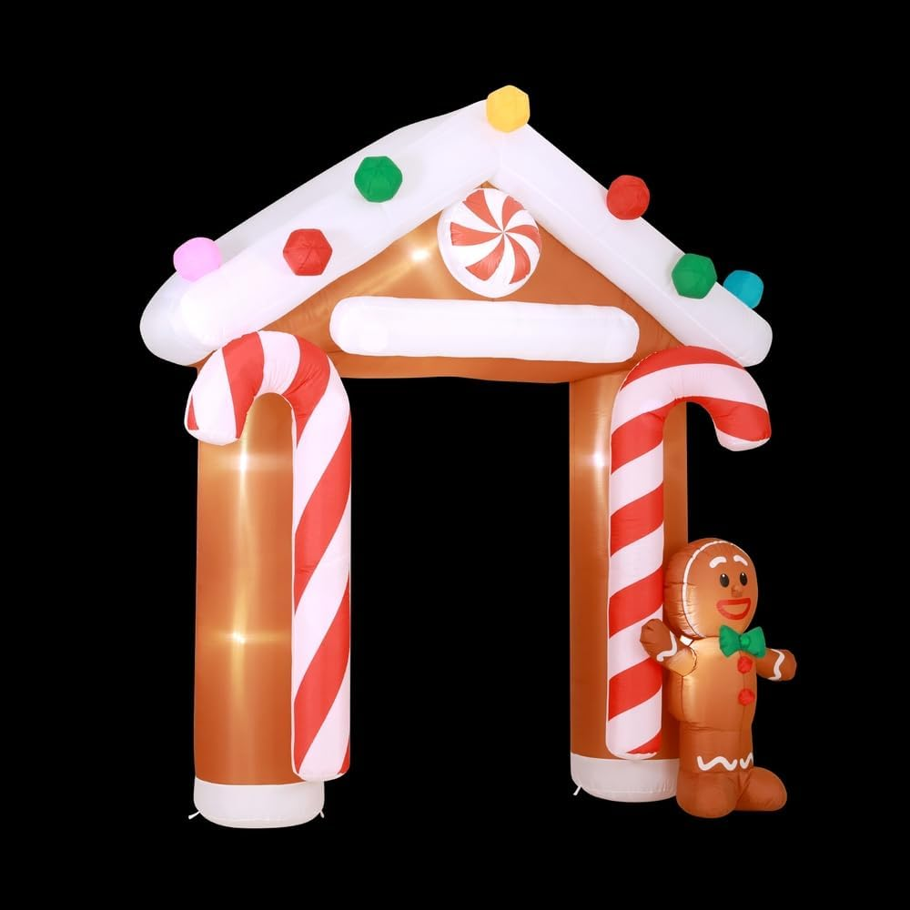 Jingle Jollys Christmas Inflatable Archwary Ginger 2.8M Illuminated Decorations image number 2