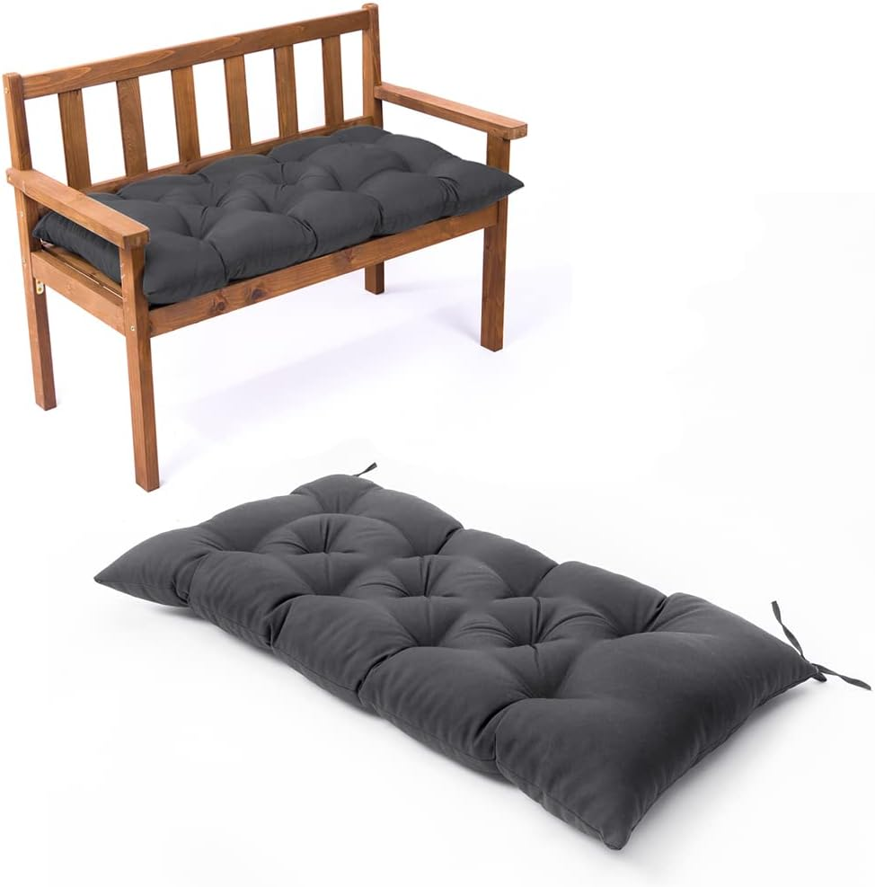 Waterproof Lounger Seat Cushions Outdoor Loveseat Bench Seat Pads Tufted Bench Cushion (47.2 X 19.7 Inch, Navy)