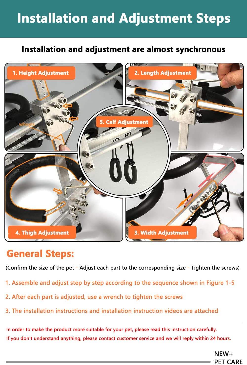 Dog Wheelchair for Back Legs to Make Handicapped Doggie/Puppy Walk Lightweight Aluminum Cart Pet/Dog Wheelchair for Handicapped Dog Walk S image number 6