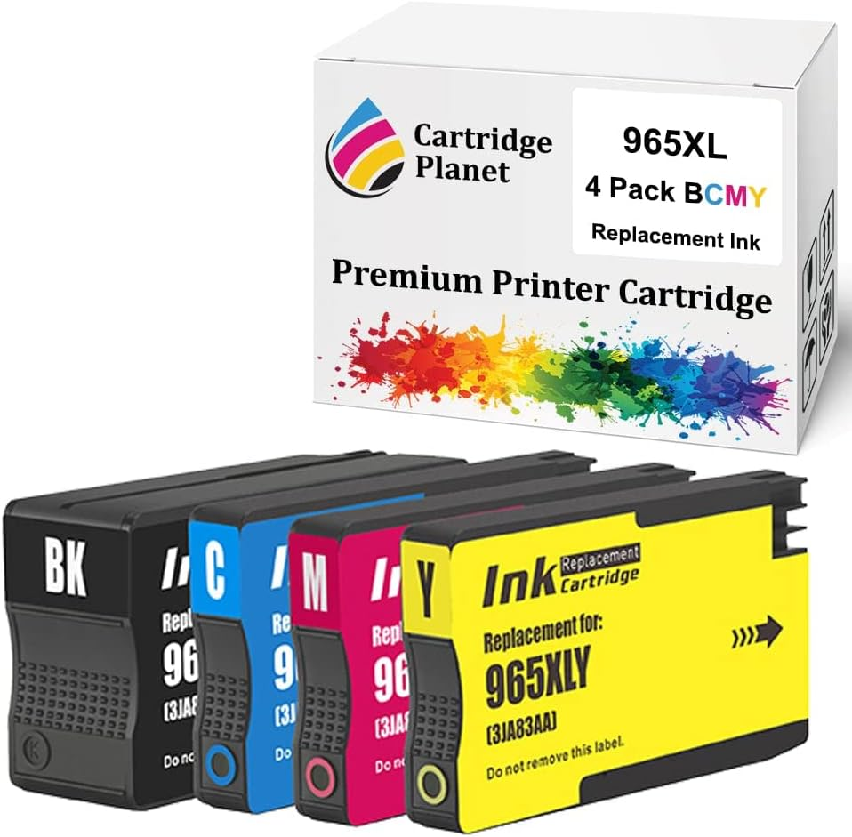 Cartridge Planet 4 Pack (1BK,1C,1M,1Y) Compatible Ink for 965XL for HP Officejet Pro 9010 9012 9016 9018 9019 9020 9026 9028 Premier Not Suitable for Printers Enabled HP+