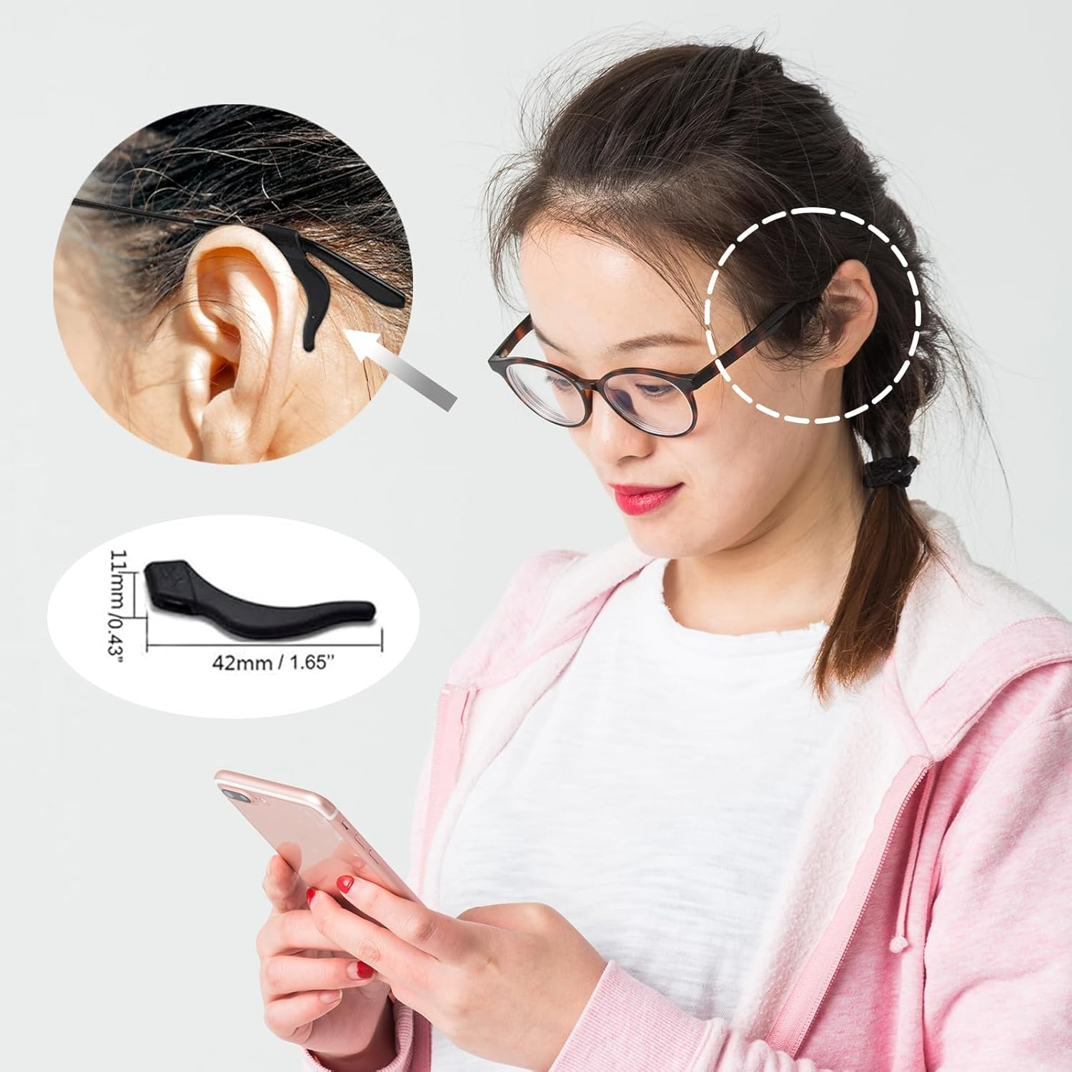 12 Pairs Silicone Elastic Eyeglass Ear Grips That Are Comfortable and Anti-Slip for Sunglasses Reading Glasses Eyewear