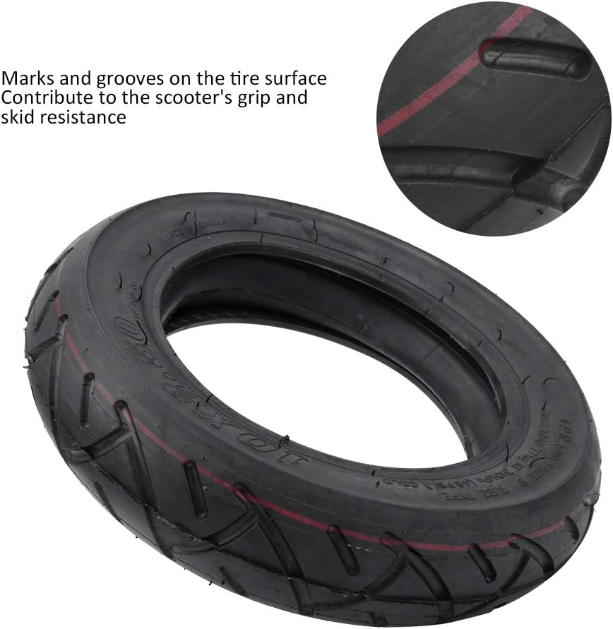 Keenso Electric Scooter Replacement Tyres, 10 X 2.5 Inch Outer Tyres and Inner Tyres Set, Non-Slip, Year Round, 10 Inch Electric Scooter Tire image number 1
