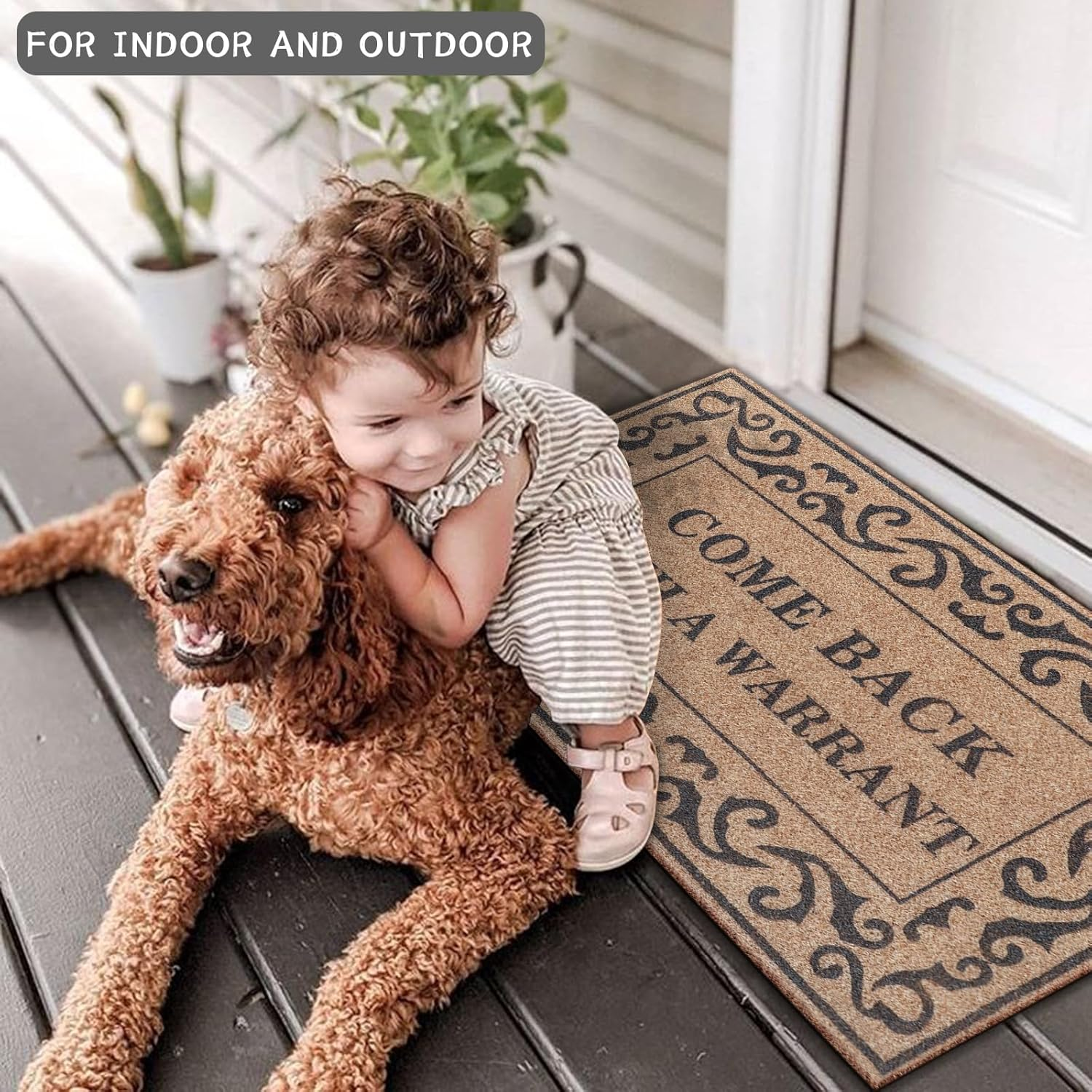 Door Mat Funny Durable Front Door Mat for Home Entrance Kitchen and Garden Entryway Indoor Outdoor Welcome Mat Non Slip Rubber Backing Mats Easy to Clean 18 X 28 Inches Brown image number 3