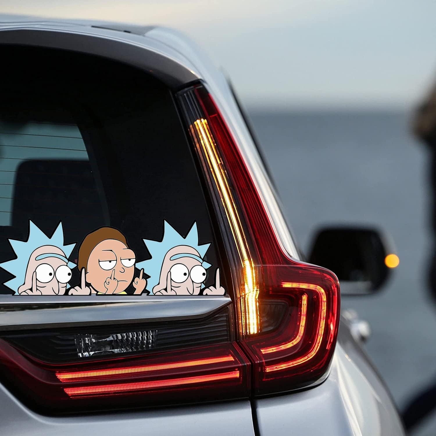 Pack of 4 Reflective Rick and Morty Stickers, Funny Car Stickers, Tuning Stickers, Car Stickers, Funny for Cars, Notebooks, Windows, Etc image number 6