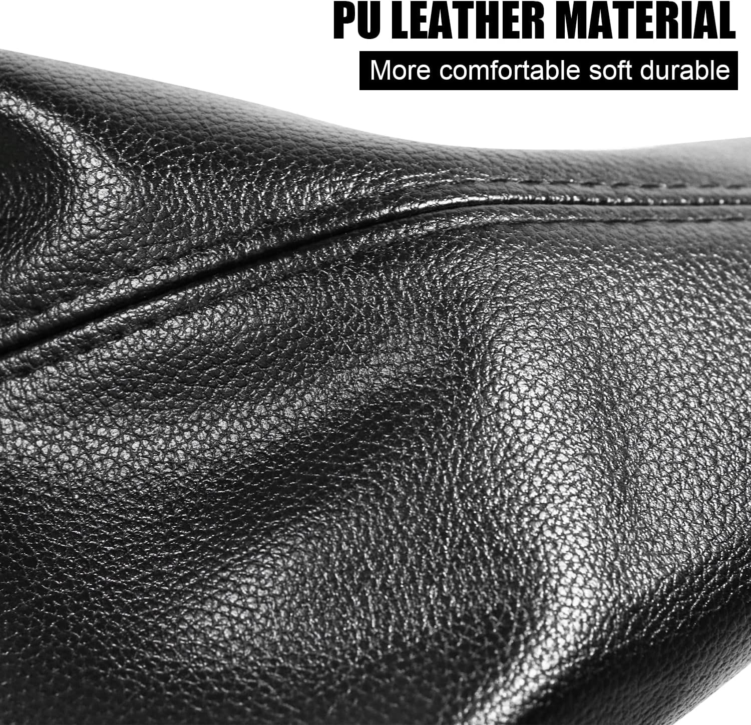 Universal Car Shift Knob Dust Cover Black PU Leather Manual/Auto Shifter Shift Boots Cover (Black) image number 4