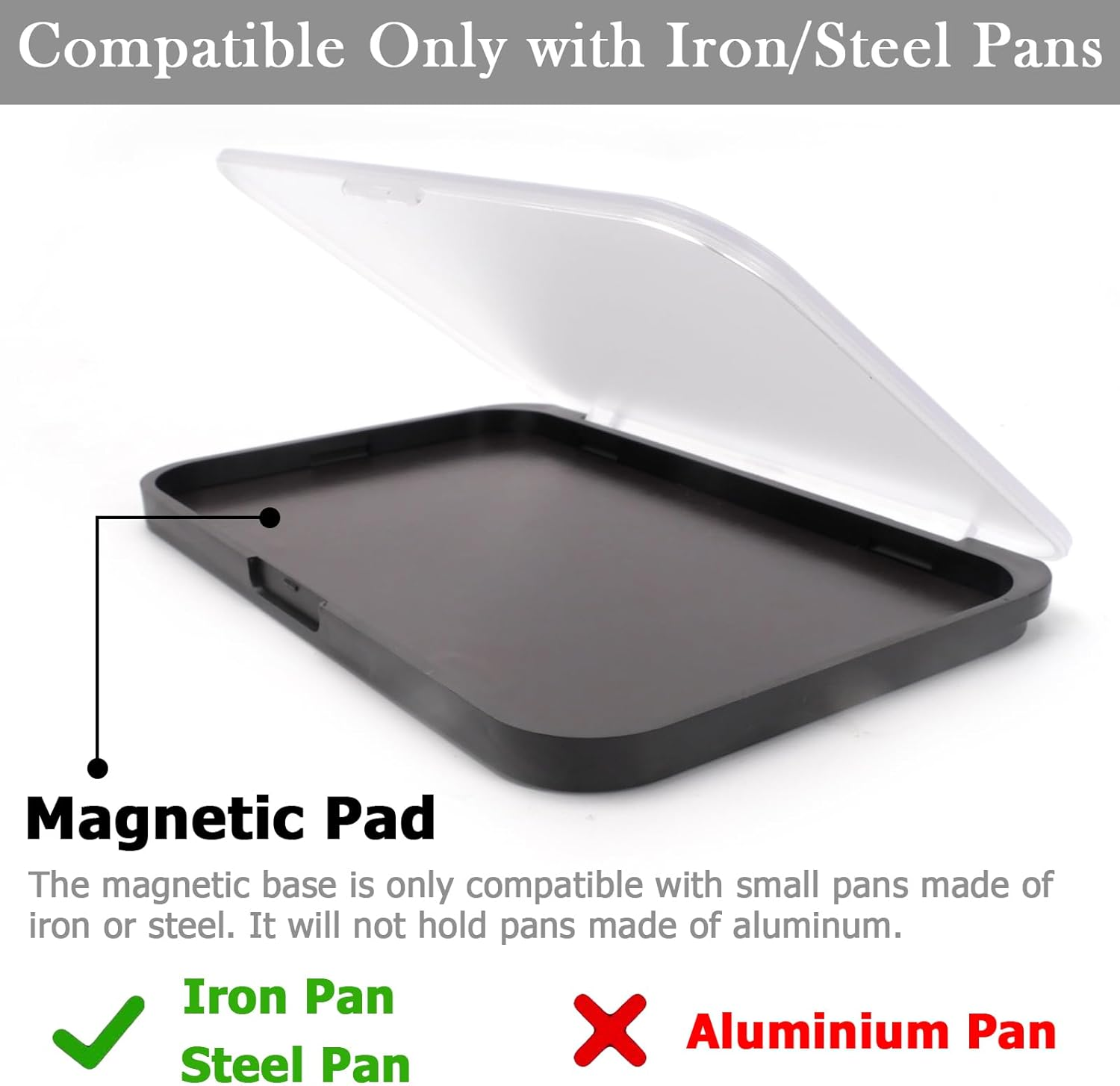 Magnetic Makeup Palette, Empty Eyeshadow Blush Highlighter Cosmetics Case Holder Tray (Black (Matte Clear Lid), 14X10Cm - Palette Only)" image number 6