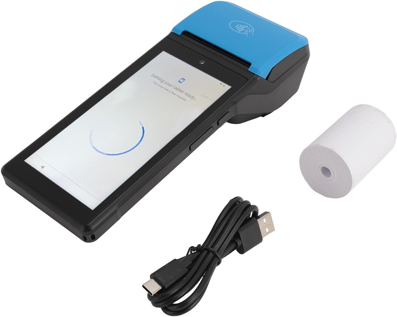 Handheld POS PDA Receipt Printer, 1080P 58Mm Thermal POS Receipt Printer with 5.5 Inch Touchscreen & Android 12.0 OS, Support 3/4/5G,Wifi,Bluetooth,Nfc.2Gb 16GB ROM (Eurasia)