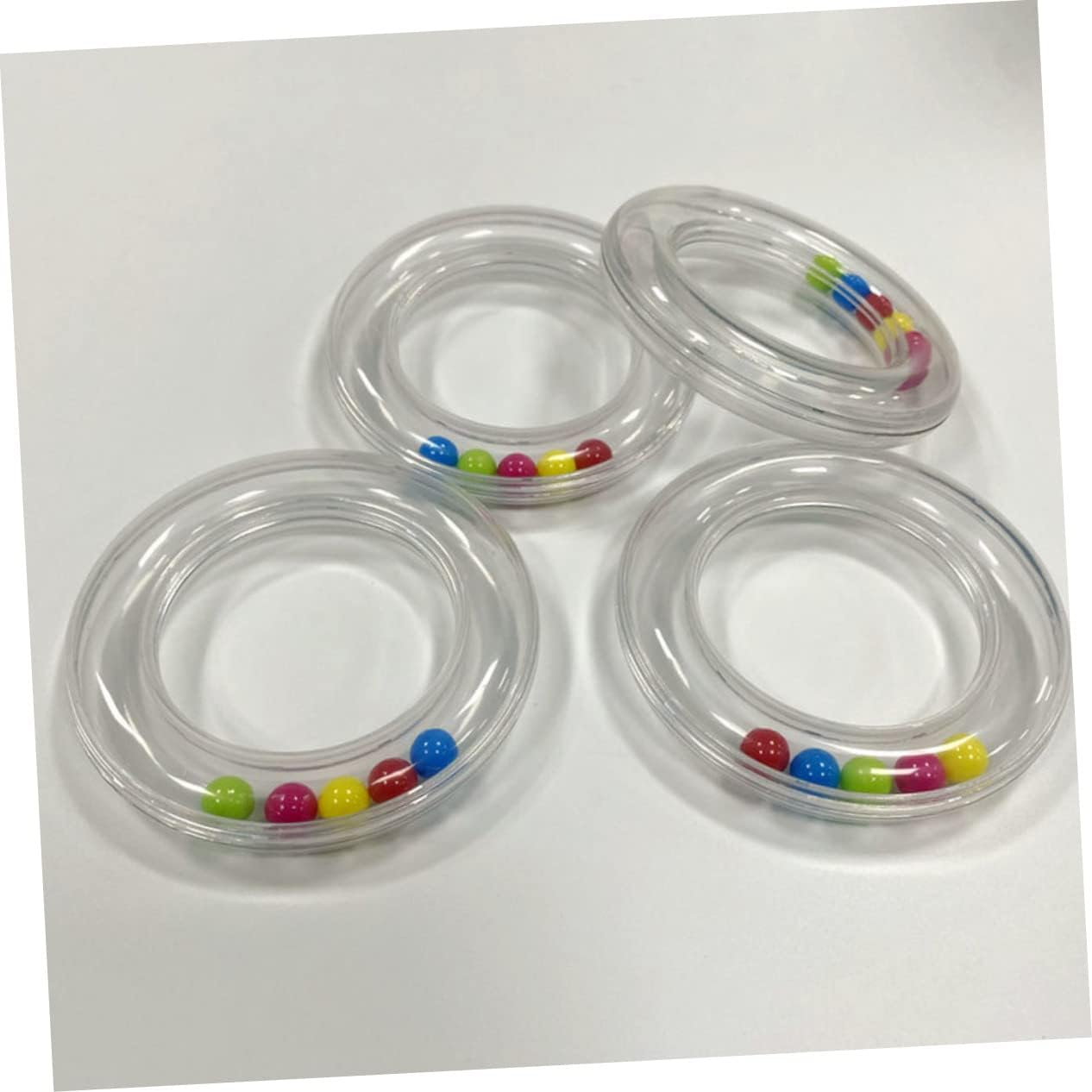 4Pcs Transparent Rattles Handheld Soothing Toys Funny Rattle Toys for Boy Girl Safe and Musical Instruments for Christmas and Birthdays image number 1