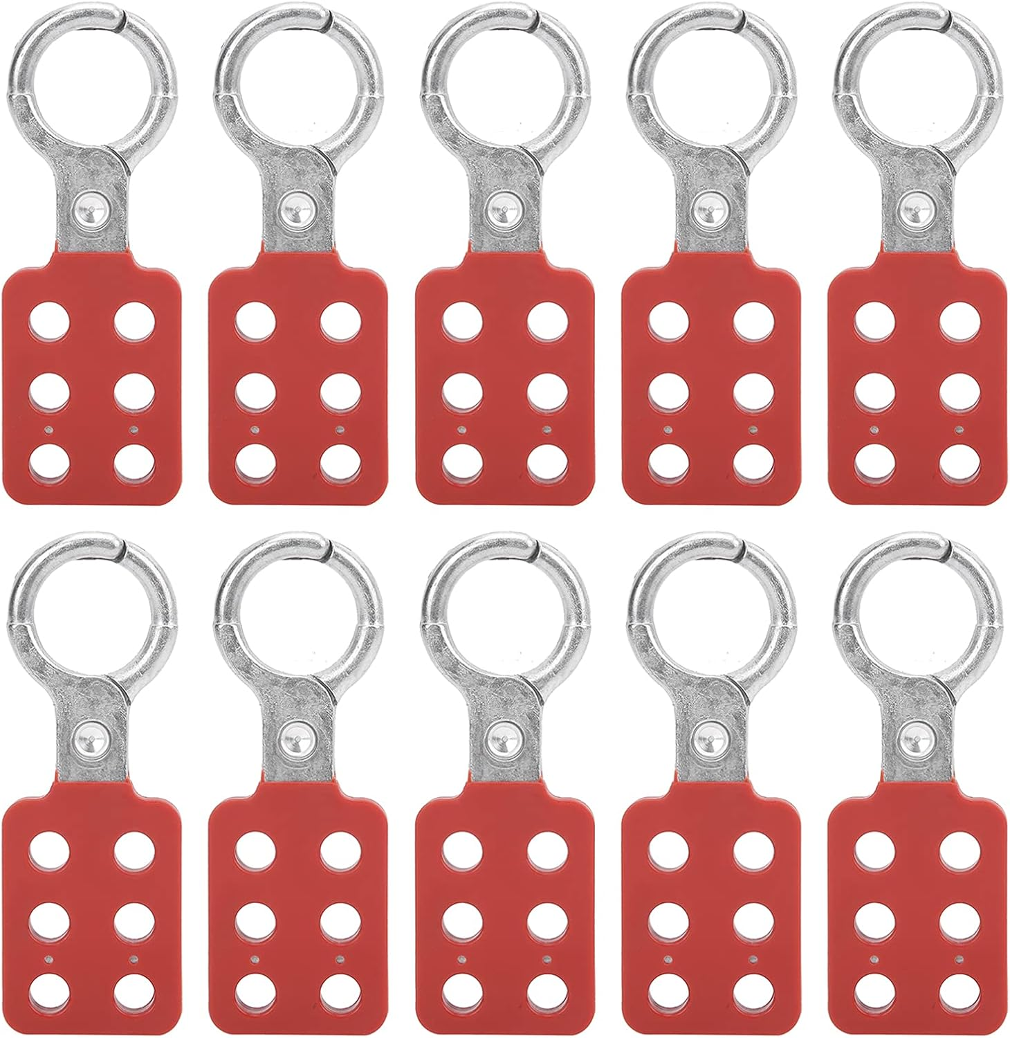 Gugxiom 10PCS Lock Out Tag Out Hasp, 6 Hole Design Padlock Hasp for Lockout Station, Safety Hasp Lock, up to 6 Workers, for Industrial Chemical image number 4