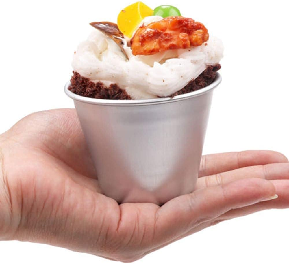 Pudding Moulds,6 PCS Egg Tart Mold Nonstick Panna Cotta Mould Aluminum Baking Cups Mini Cupcake Mould Muffin Tin Dariole Moulds for Making Sweet and Savoury Treats image number 2