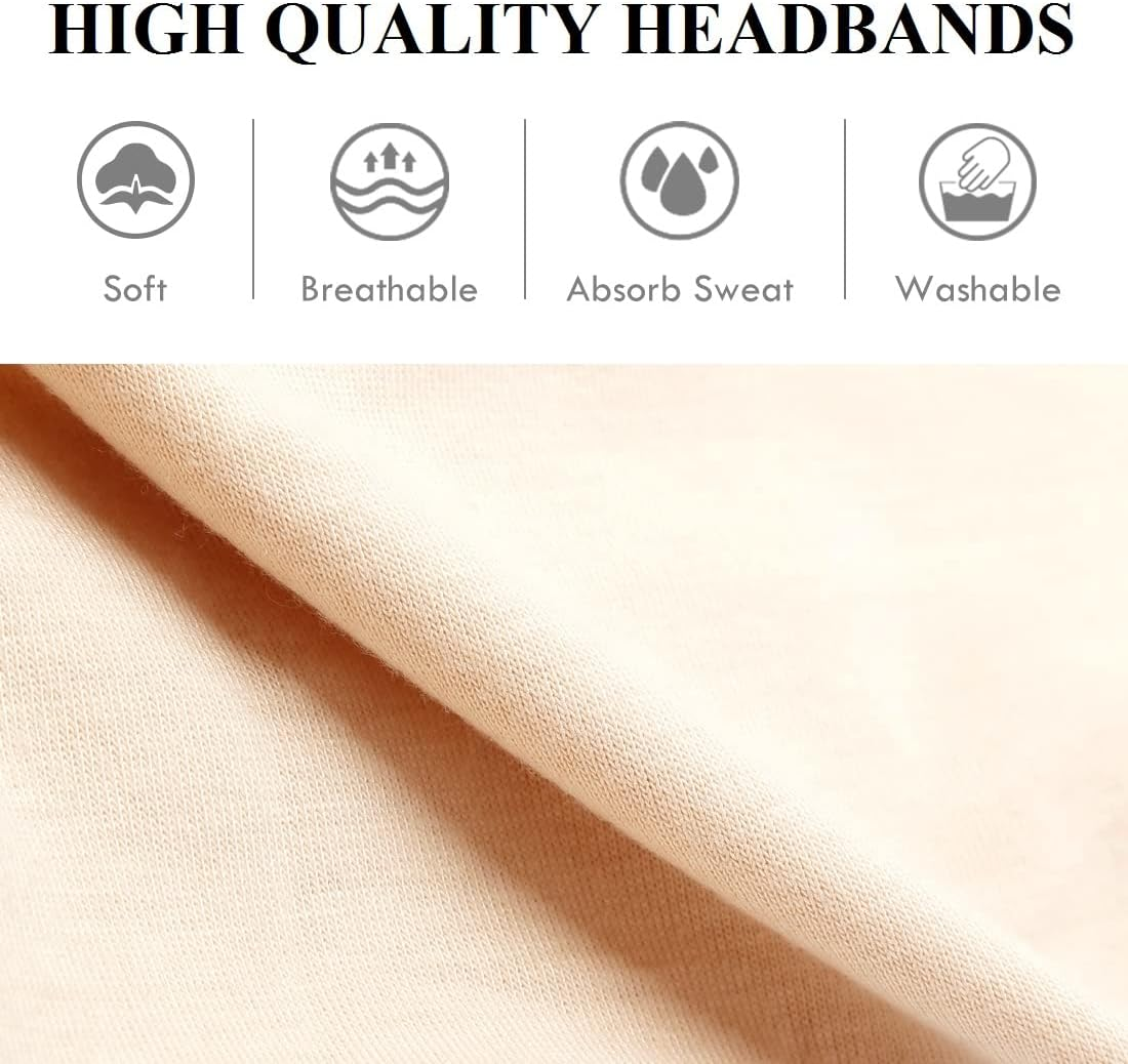 Huachi Headband Women Workout Yoga Exercise Headbands Sweat Wicking Non Slip Elastic Hair Bands Summer Hair Accessories