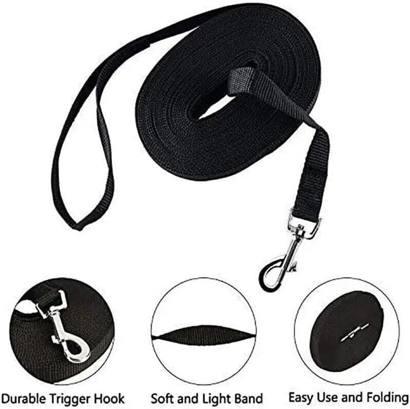 50Ft/15M Long Dog Lead Long Line Dog Leash Pet Puppy Leash Great for Dog/Puppy Training,Play,Camping,Extra Long Dog Leash- Durable with Stainless Steel Hook - Blue image number 3