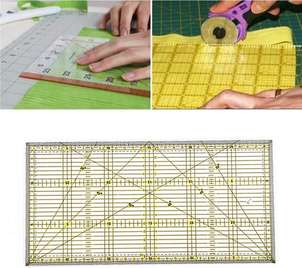 Multi-Purpose Quilting Ruler for Patchwork, DIY Garment Design, Sewing & Crafts - Double Colored Grid Lines Template, 15 Cm X 30 Cm image number 2