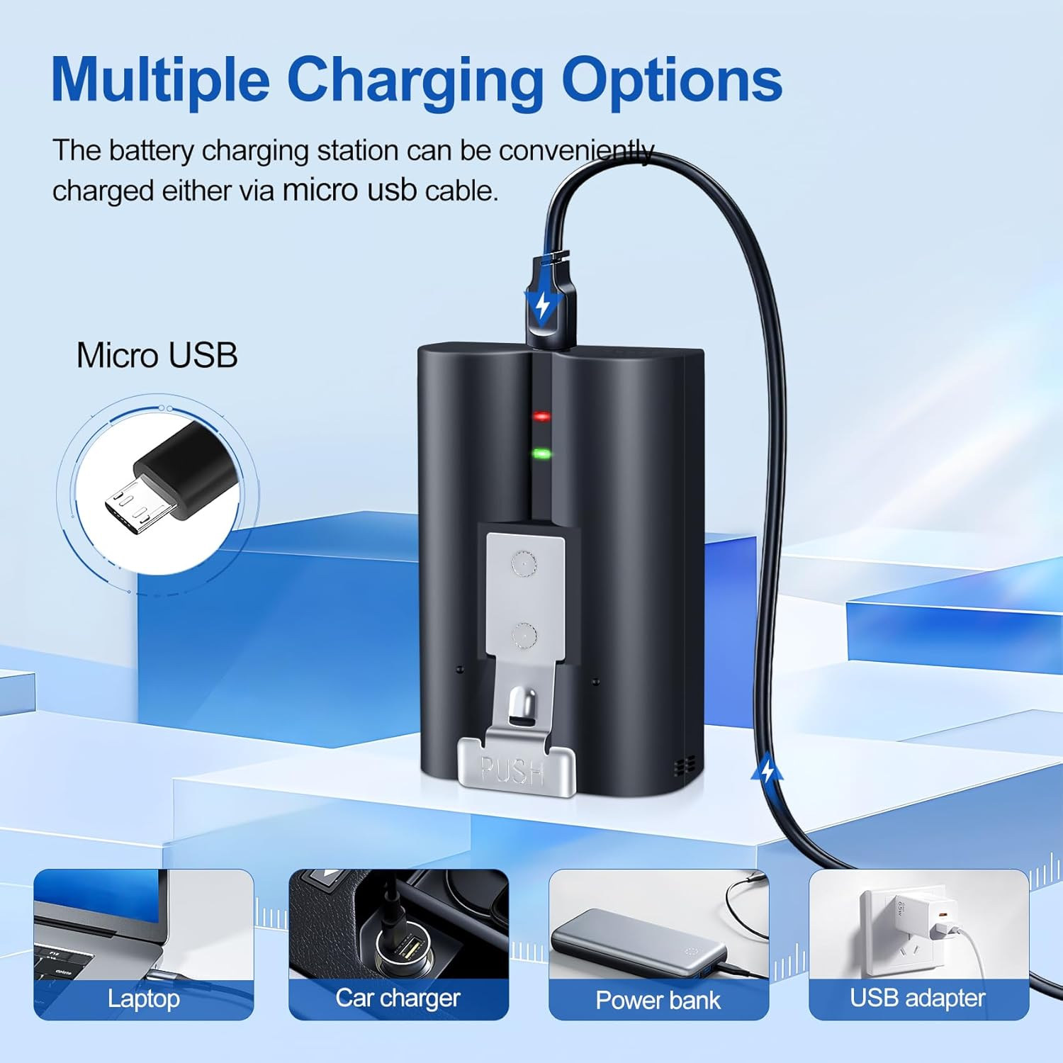 1 Pack Battery for Ring (3.65V 6040Mah), Quick Release Rechargeable V4 Battery Compatible with Ring-Video Doorbell 2(2024 Release)/3/4/3 Plus,Stick up Cam Indooor and Outdoor,Spotlight Cam image number 1