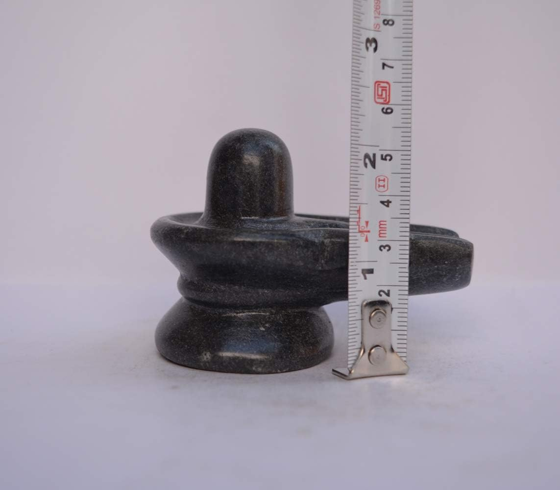 Marble Shivling Shiva Lingam 3 Inch &ndash; Handcrafted Black Marble Shivling Idol for Home Mandir, Puja, and Altar | Traditional Hindu Lord Shiva Statue for Prayer, Spiritual D&eacute;cor, and Rituals