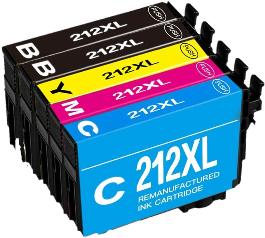 212 212XL Ink Cartridge Compatible with Epson XP2100, XP3100, XP3105, XP4100, WF2810, WF2830, WF2850(2BK1C1M1Y)