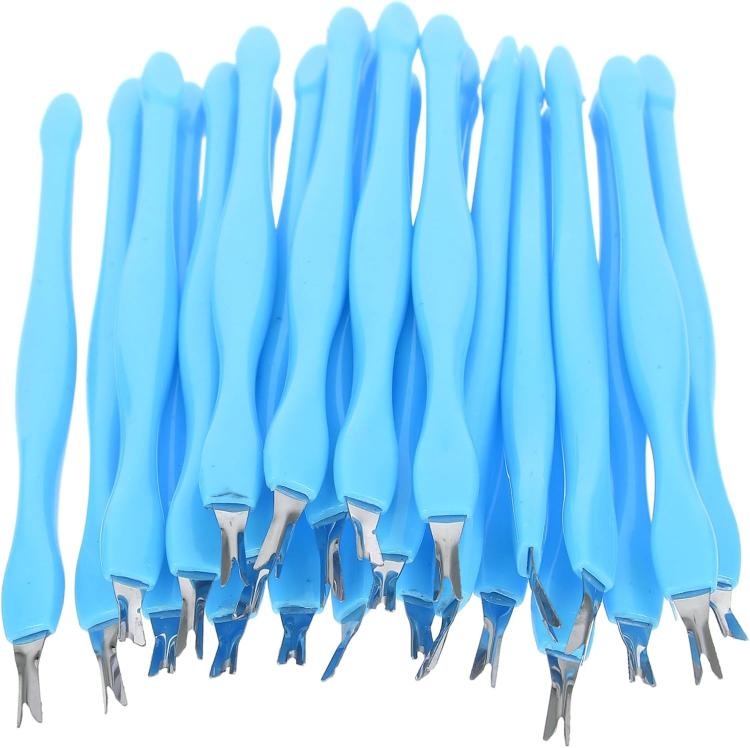 24Pcs Cuticle Remover and Trimmer for Manicure Stainless Steel Dead Skin Fork Nail Grooming Tool Comfortable Grip for Cuticle Care and Nail Maintenance image number 2