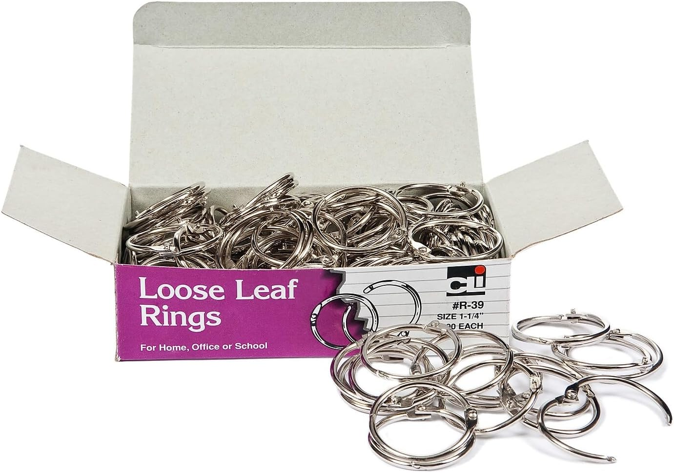 Charles Leonard Multipurpose Loose Leaf Book Rings with Snap Closure, 3&rdquo; Diameter, 10-Rings, Silver (R79)