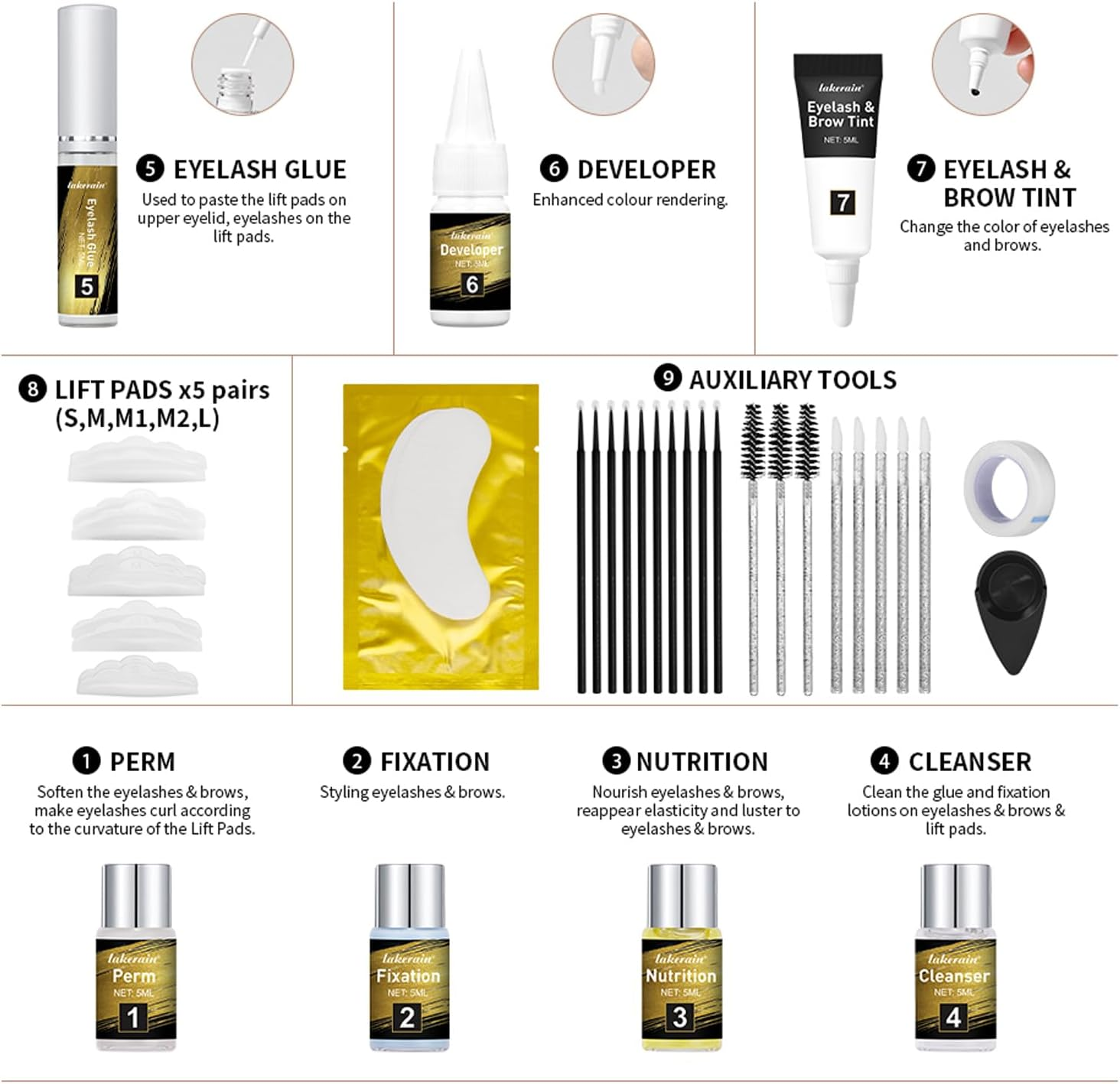 Lash Lift Kit - Eyebrow Lamination, Professional Eyelash & Brow 2 in 1 Perm Set, Eyebrow Lift Kit, Fuller & Thicker Brows Suitable for Salon & Home Use, Lasts for 4-6 Weeks (BLACK) image number 2