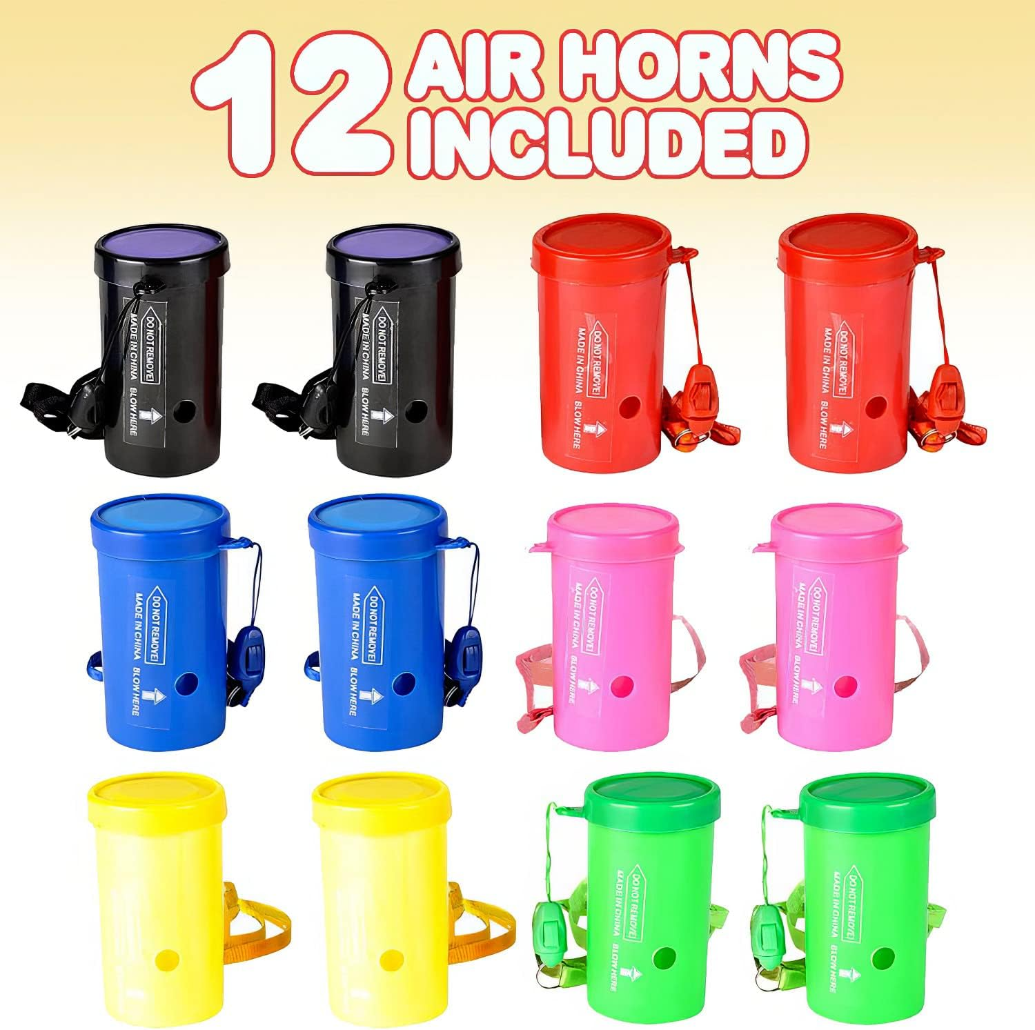 Artcreativity 3 Inch Mini Air Horns - Pack of 12 - Noisemakers for Sporting Events, Parties, Celebrations, Fun Birthday Party Favors and Goodie Bag Fillers for Kids and Adults image number 1