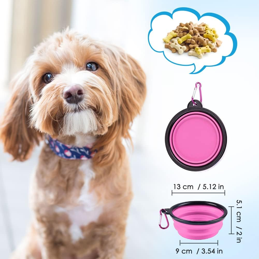 Slowton Dog Car Seat Belt, 2 Pack Headrest Restraint Seatbelt with Bowl, Adjustable Pet Safety Leads with Reflective Elastic for Dog Travel Daily Use (Fluorescent Pink, 2 Headrest + Clip + 1 Bowl) image number 3