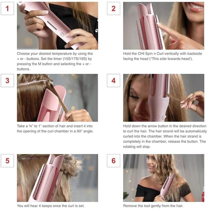 Leona Co Automatic Rotating Hair Curling Iron, Fast Heating Auto Hair Curler for 32MM 1.3" Soft Waves Styling, Includes Heat Resistant Silicone Mat Pouch, Auto Curling Wand for Long Short Hair (Purple) image number 5