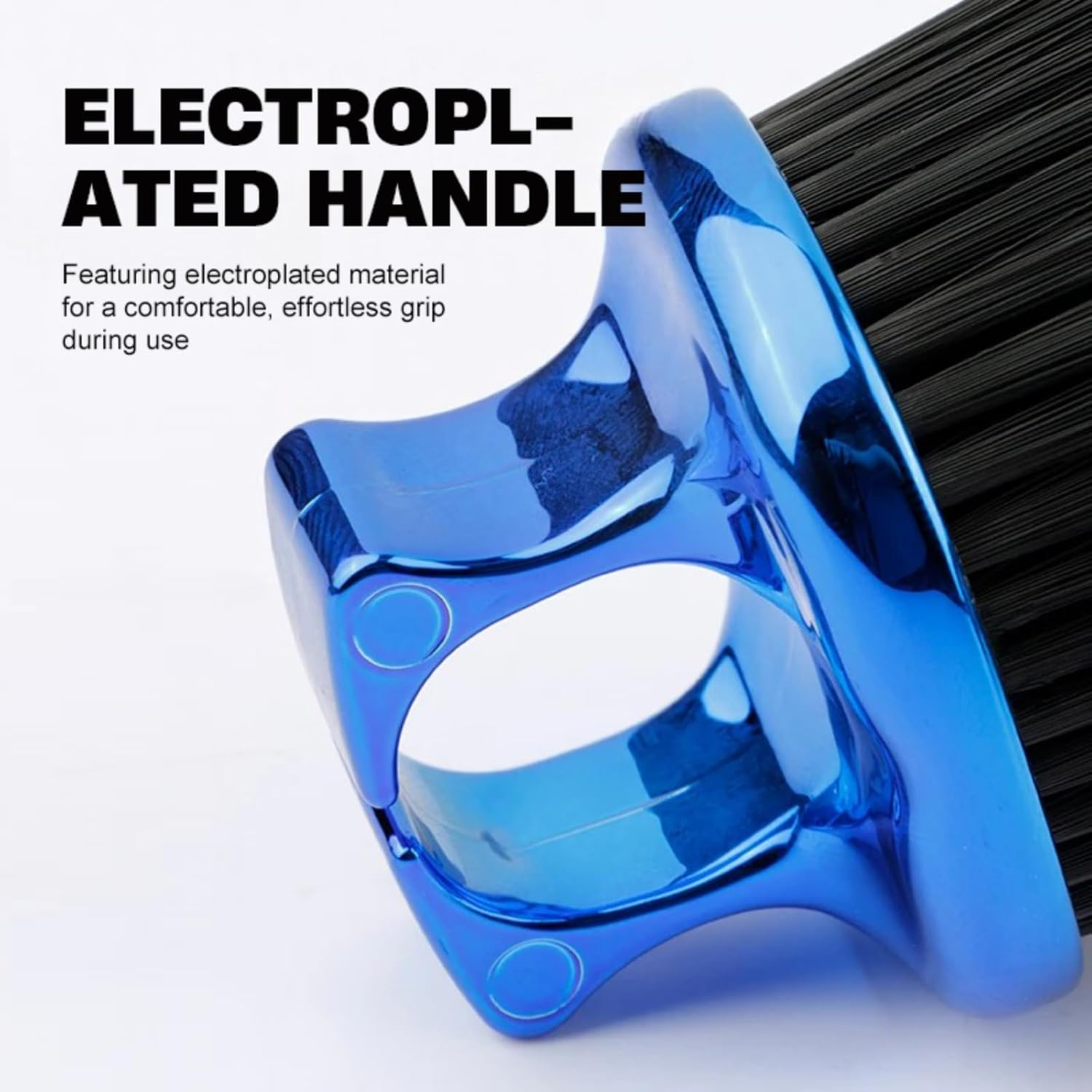 Knuckle Brush for Barbers, Barber Fade Brush Barber Beard Brush Soft Bristles for Men Beauty Salons Home Use (Gold) - Gold image number 2