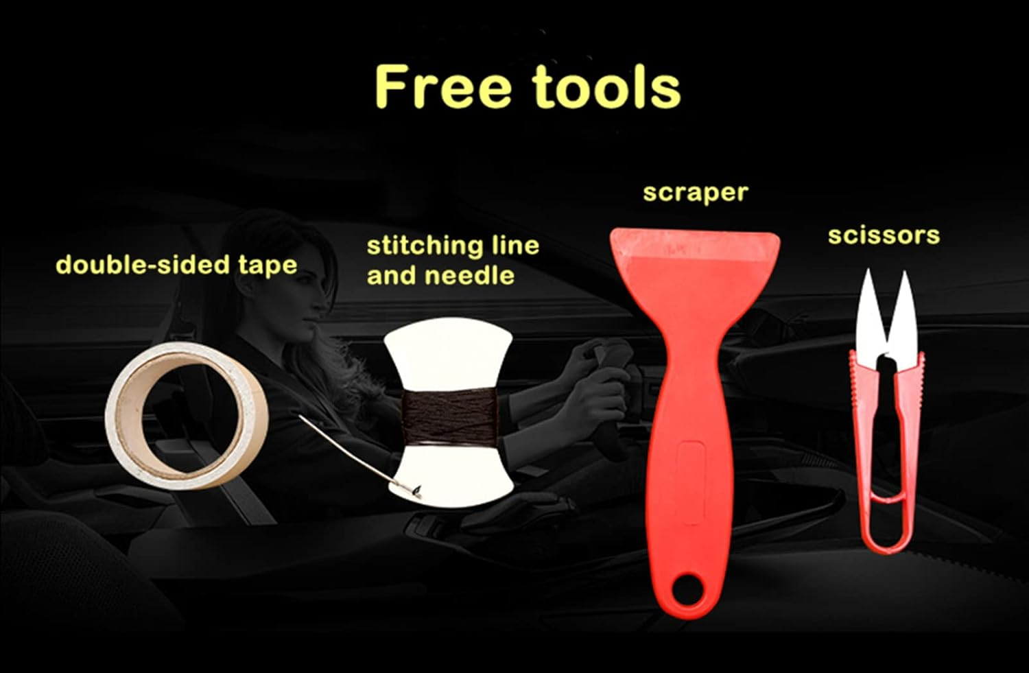 Tesla Steering Wheel Cover Microfiber Leather Hand-Stitched for Tesla Model 3/Model Y (Black-Black) image number 2