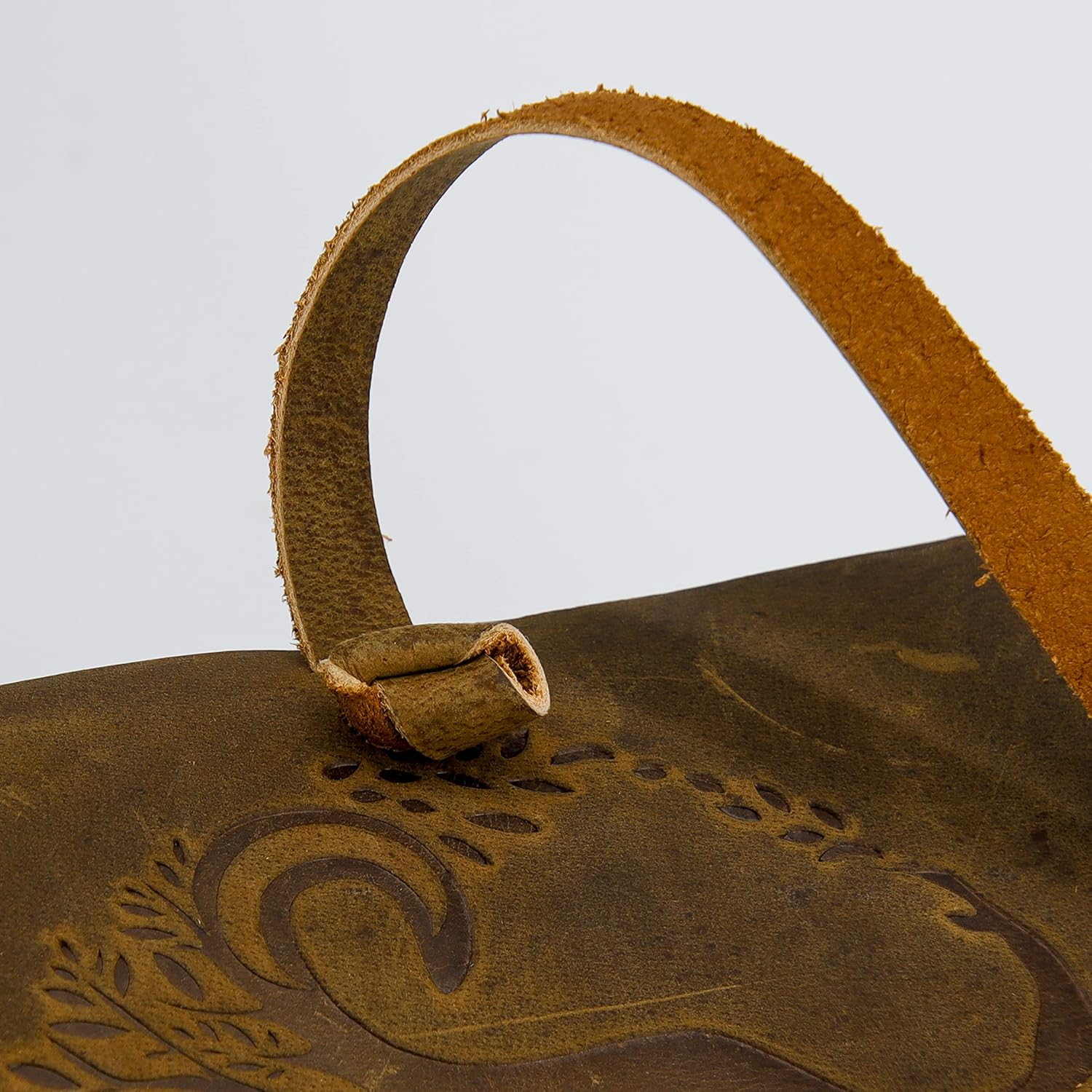 Leather Journal for Women and Men Embossed 8 X 6 Inch Handmade Lined Craft Paper Mother Earth Notebook Writing Notepad Book of Shadows Journal - Brown image number 5