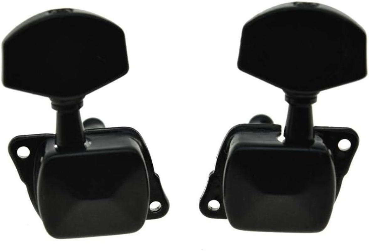 KAISH 3X3 Semi-Closed Guitar Tuning Keys Guitar Tuners Machine Heads for Acoustic or Electric Guitars Black - Black image number 3